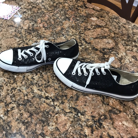 black sparkle converse